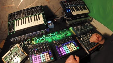 CMS Arpeggio: Novation Circuit, Circuit Mono Station, Bass Station II, Zoom MS-70CDR, Boss RV-6.