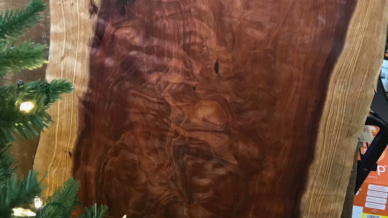 Pete’s Pick!  Redwood slab table!