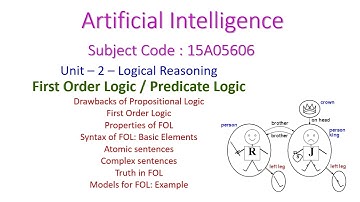 First Order Logic-Predicate Logic-Artificial Intelligence-Logical Reasoning-Unit-2-15A05606