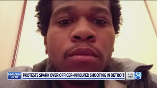 Protesters swarm site where Detroit police fatally shot man