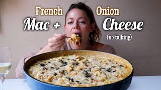 Brown Butter French Onion Soup Mac + Cheese MUKBANG | No Talking (Talking Removed)