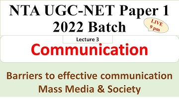 Communication Lecture Series 3- UGC NTA NET - Paper 1 - 2022 - Dr Triptii