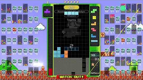 my tetris clear sends 7 lines at the top 50 in tetris 99 invictus today!!!!