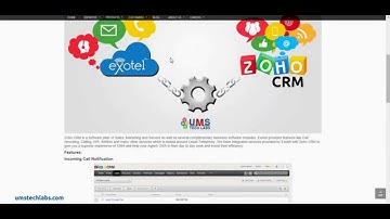 Exotel-Zoho Integration developed by UMS Tech Labs