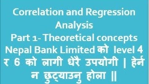 Correlation and Regression - Part 1 (Theoretical concepts)