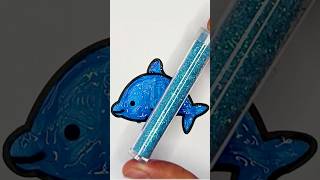 Glitters Dolphin 🐬 #pinkbutterflyart #glitter #easydrawings #kidsvideo #howtodraw #pinkyart