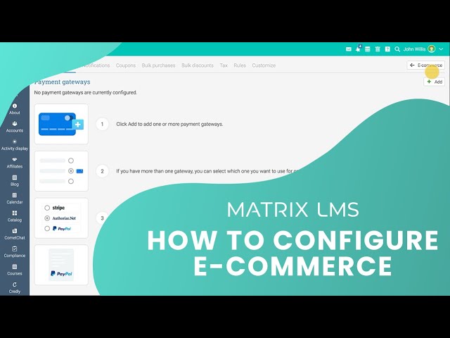 How to configure e-commerce in MATRIX LMS