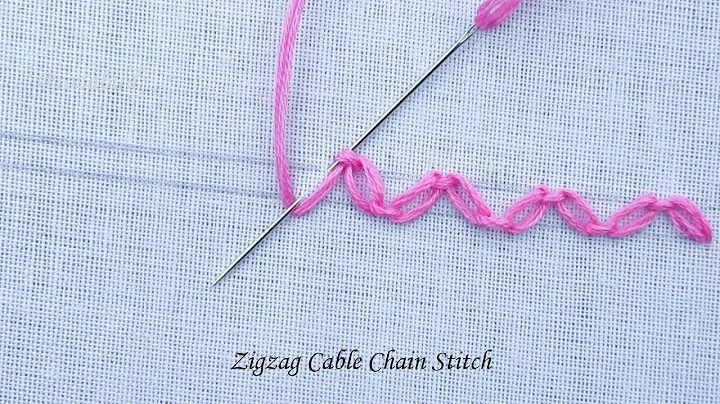 Super easy zigzag cable chain stitch , Basic hand embroidery tutorial for beginners