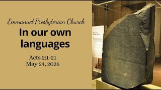May 24, 2026: In our own language