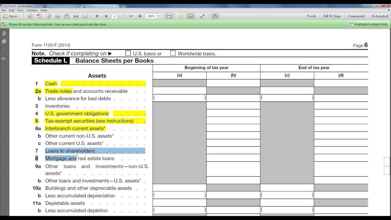 preparation of form 1120f branch profits engaged in u s business