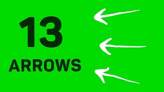 13 animated arrows on a green background - Chromakey Footage