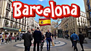 BARCELONA in Spring - Beautiful time for weekend - Walk around Downtown  | 4K City Life