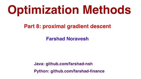 Part 8 : proximal gradient descent