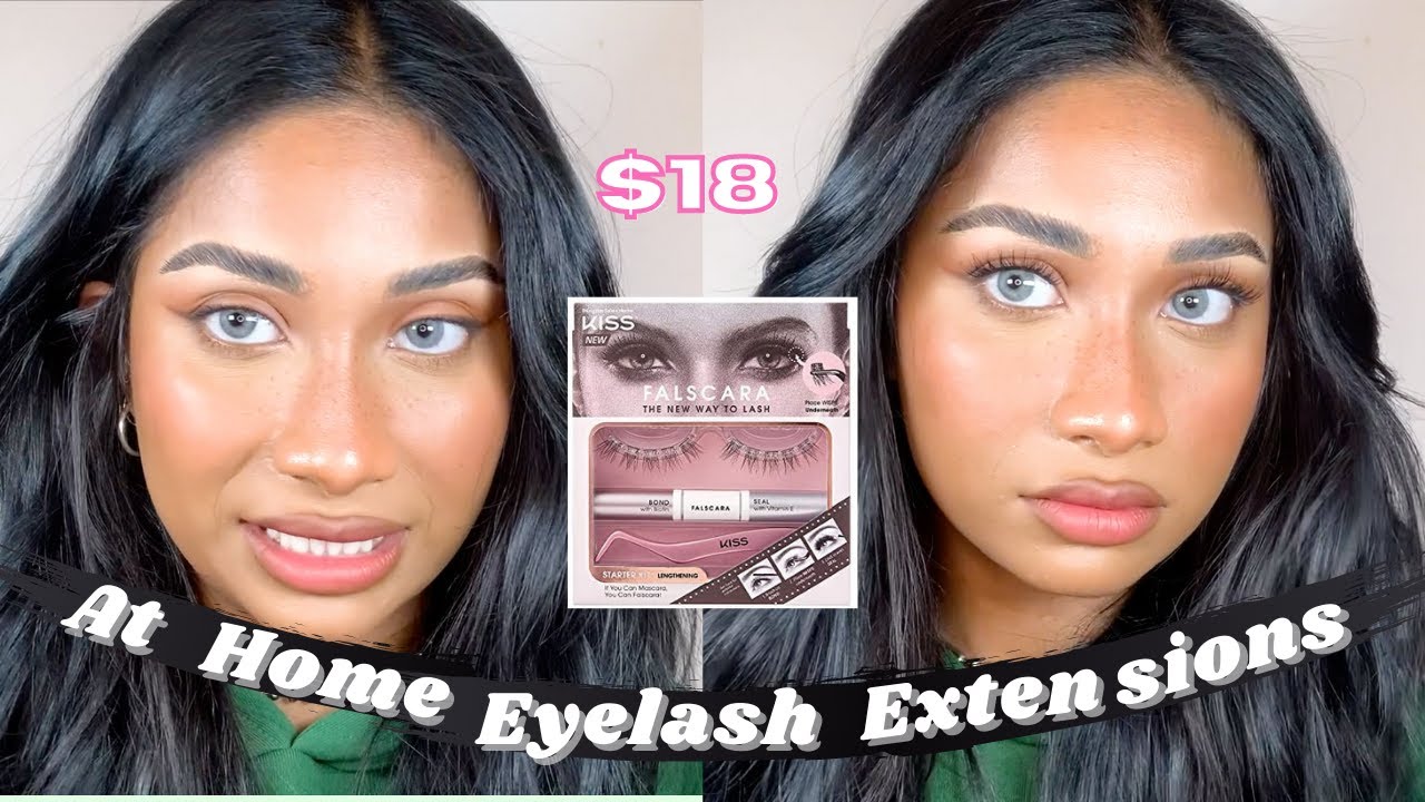 DIY AT HOME EYELASH EXTENSIONS | FALSCARA | * REVIEW * - YouTube
