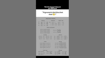"Trigonometry Identities Cheat Sheet 🤫!"