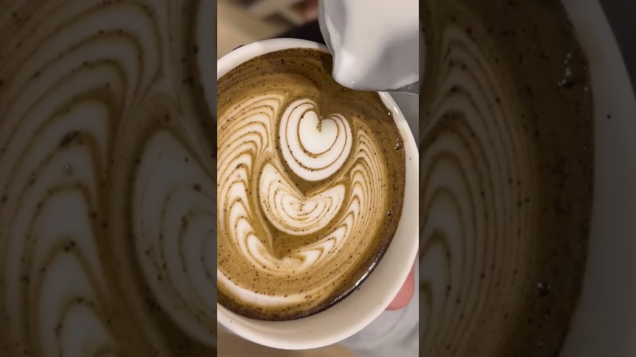 Wing Tulip Latte Art | Coffee Art I #cafe #barista #latteart #shorts
