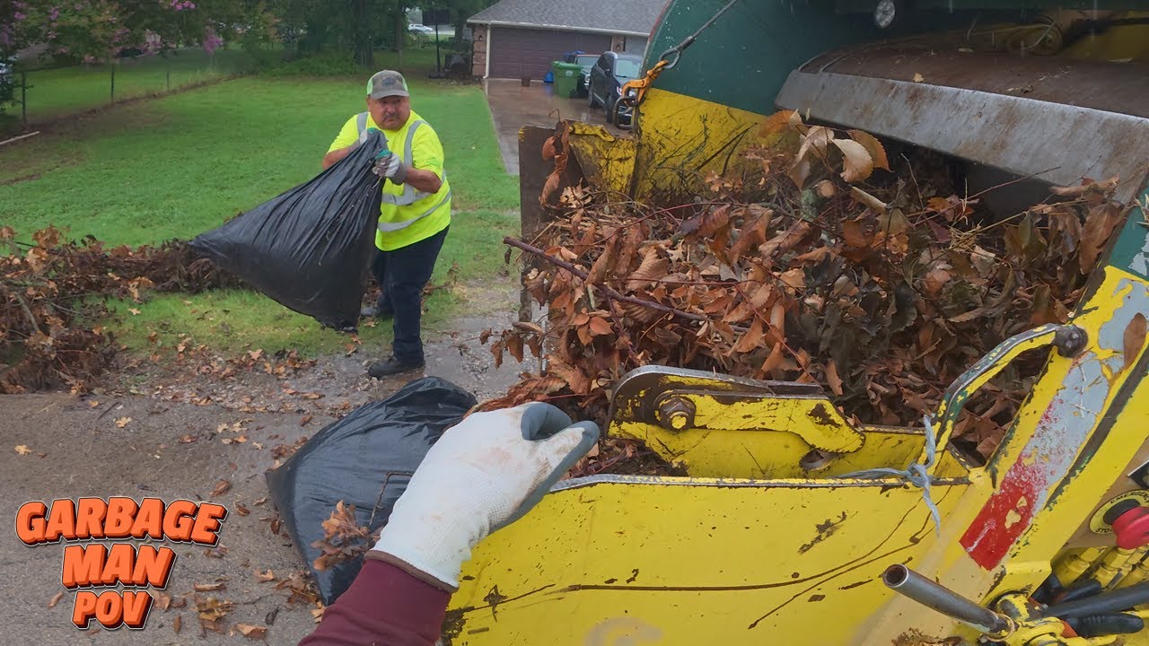 Manual Garbage Collection with Rearloader Truck | Garbage Man POV | 4K UHD