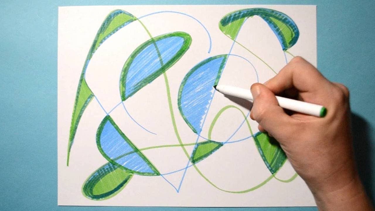 Creative Abstract Drawing / Satisfying / Relaxing Demo / Color Marker ...