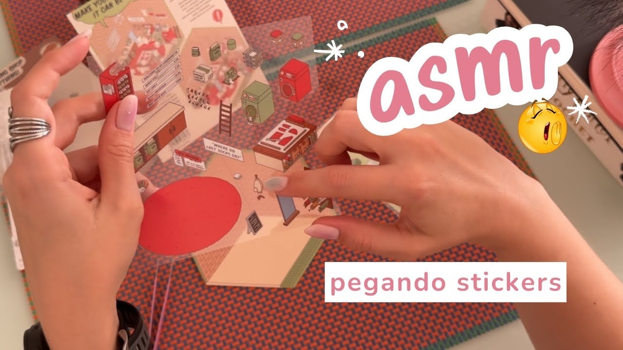 Asmr en español pegando stickers | soft spoken 😴💤💤