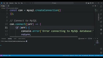 CONECTING MYSQL WITH NODE JS #nodejs #mysql #codeing