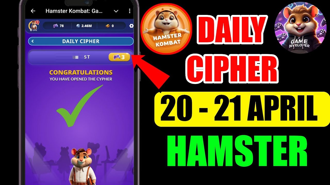 20 APRIL Hamster Combat Daily Cipher Code Today | Daily Cheaper 20 ...