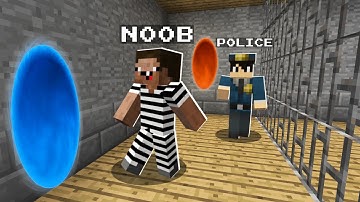 THE CRIMINAL NOOB found a PORTAL from a POLICE PRISON! NOOB vs PRO JAIL BREAK in Minecraft Animation