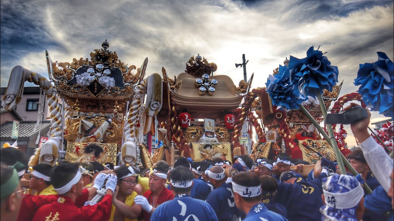 令和７年   兵庫県姫路市飾磨区  英賀神社秋祭り 宵宮  北7地区  英賀保駅前  屋台練り合わせ