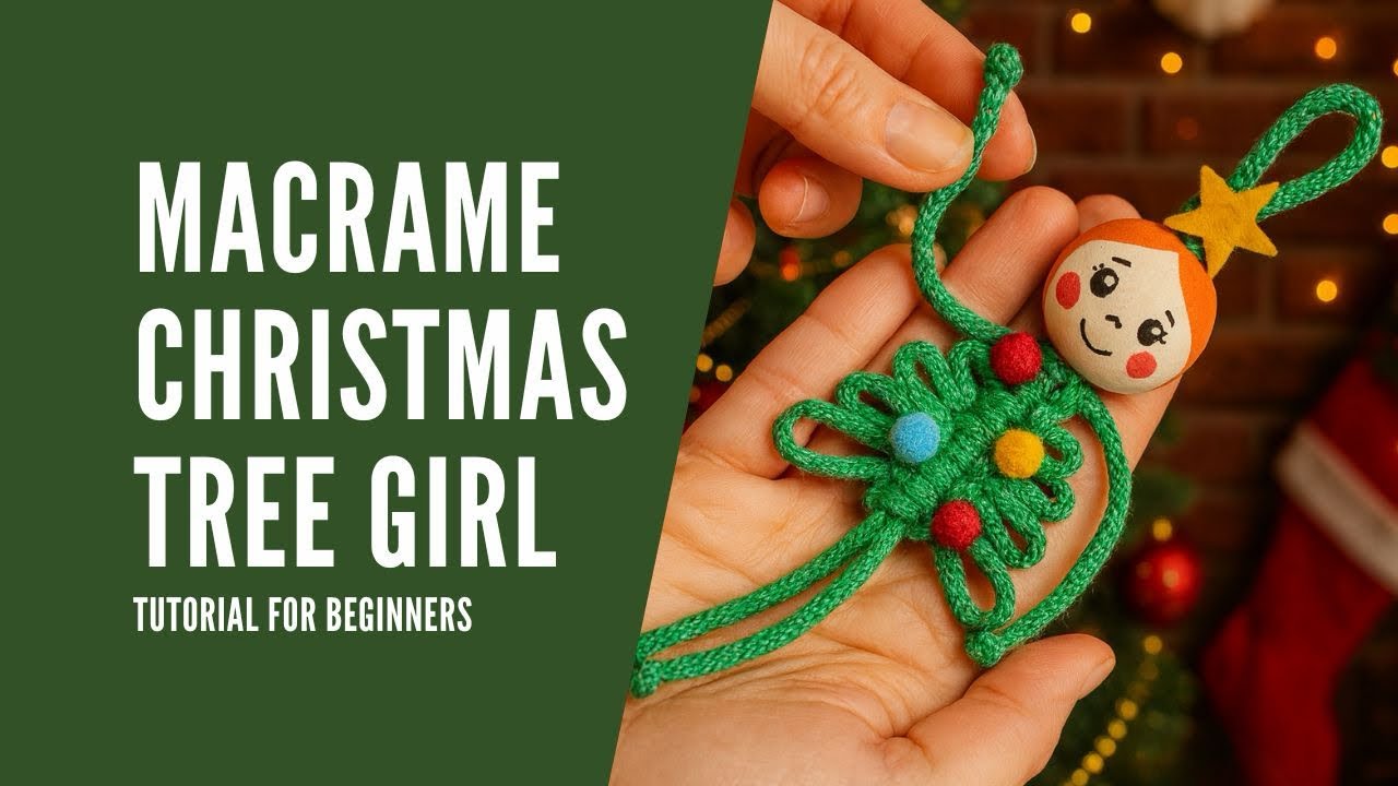 How to Make a Cute Macrame Christmas Elf Girl Ornament | Easy DIY Holiday Craft Tutorial