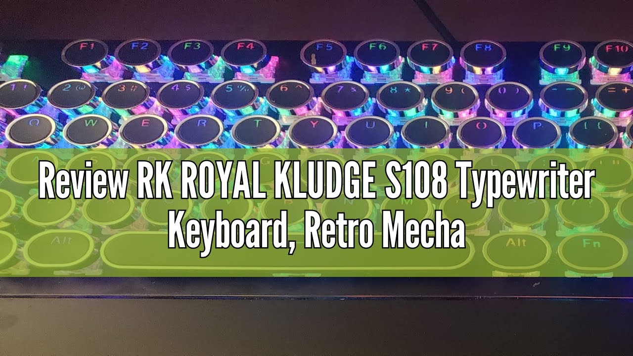 Review RK ROYAL KLUDGE S108 Typewriter Keyboard, Retro Mechanical Gaming Keyboard Wired 108 Keys wit
