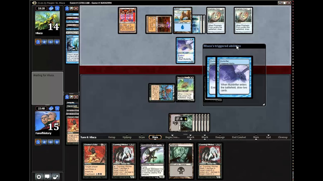 Pauper Gauntlet S02 R04 Mono Black Land Destruction vs Mono Blue Tron