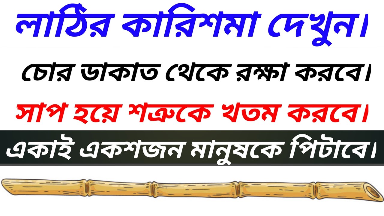 বিপদের বন্ধু লাঠি আর লাঠি আপনাকে রক্ষা করবে/সঙ্গের সাথি হয়ে থাকবে