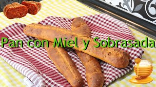 Receta muy original de pan casero con miel y sobrasada, una delicia preparada en pocos minutos 😋😋😋