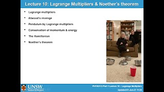 Classical Mechanics Lecture 10 Part 1 -- Lagrange Multipliers & Noether's Theorem