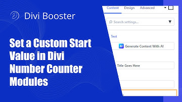 Set a Custom Start Value in Divi Number Counter Modules