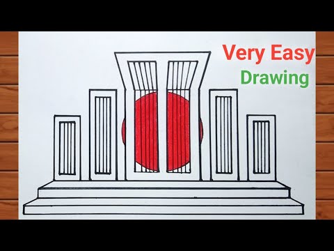 How To Draw Shahid Minar Easy Step By Step শহ দ ম ন র আ ক