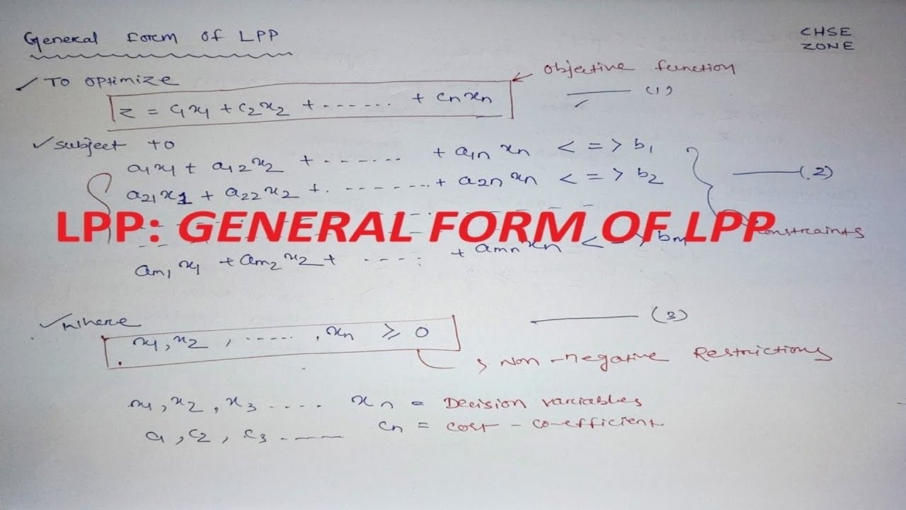 CHSE MATHs LPP GENERAL FORM OF LPP YouTube CHSE MATHs LPP GENERAL FORM OF LPP YouTube