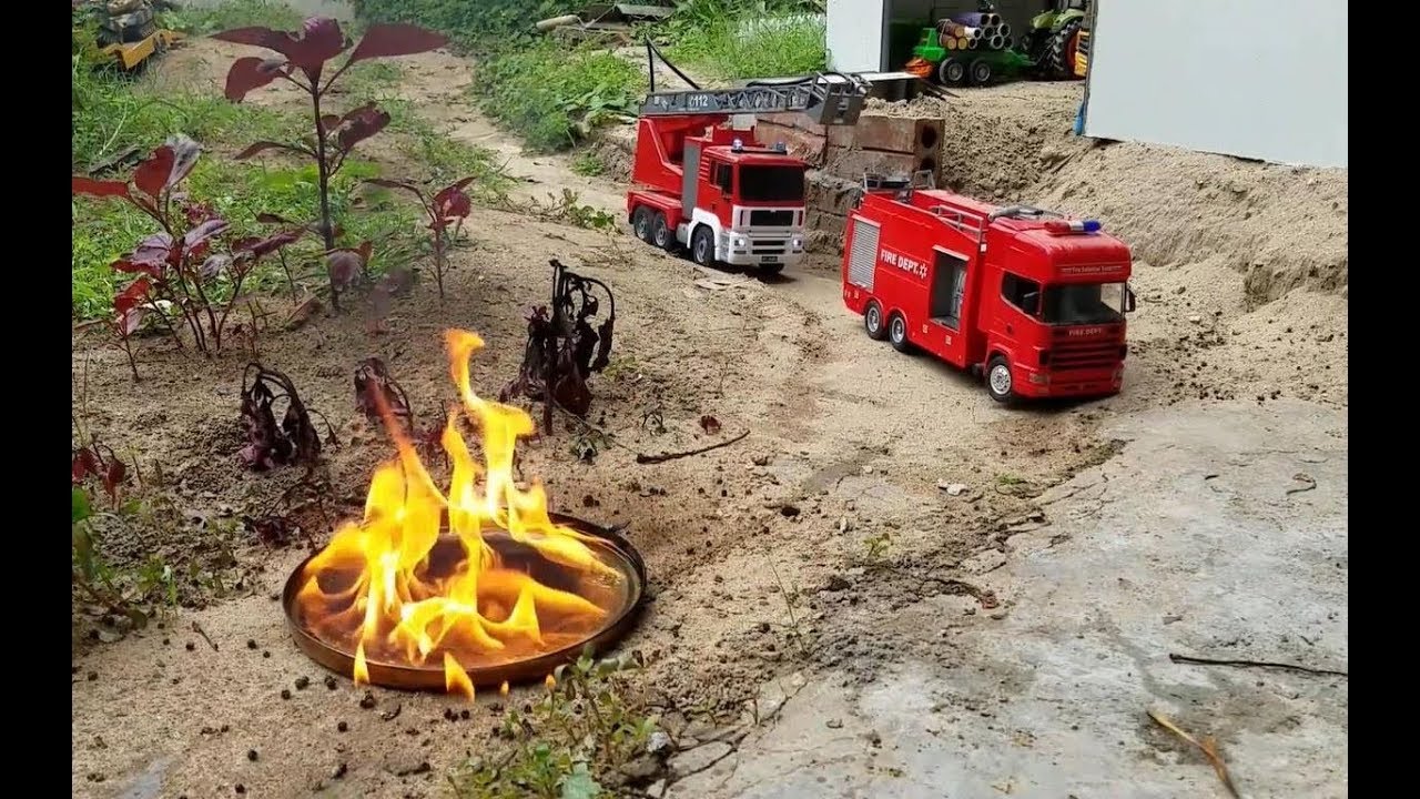 2款遥控玩具消防车 亲子游戏就选它了 还遥控仿真喷水灭火 Youtube