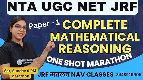 UGC NET JRF Dec 2023 | Marathon on Mathematical Reasoning | Paper 1 | One Shot | By Navdeep Kaur