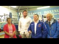 Andy Lee visits St. Francis Boxing Club