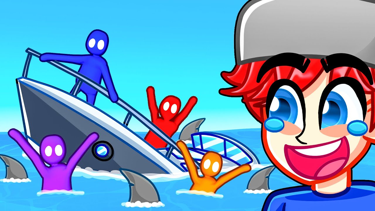 7 FRIENDS on ONE BOAT… (GANG BEASTS)