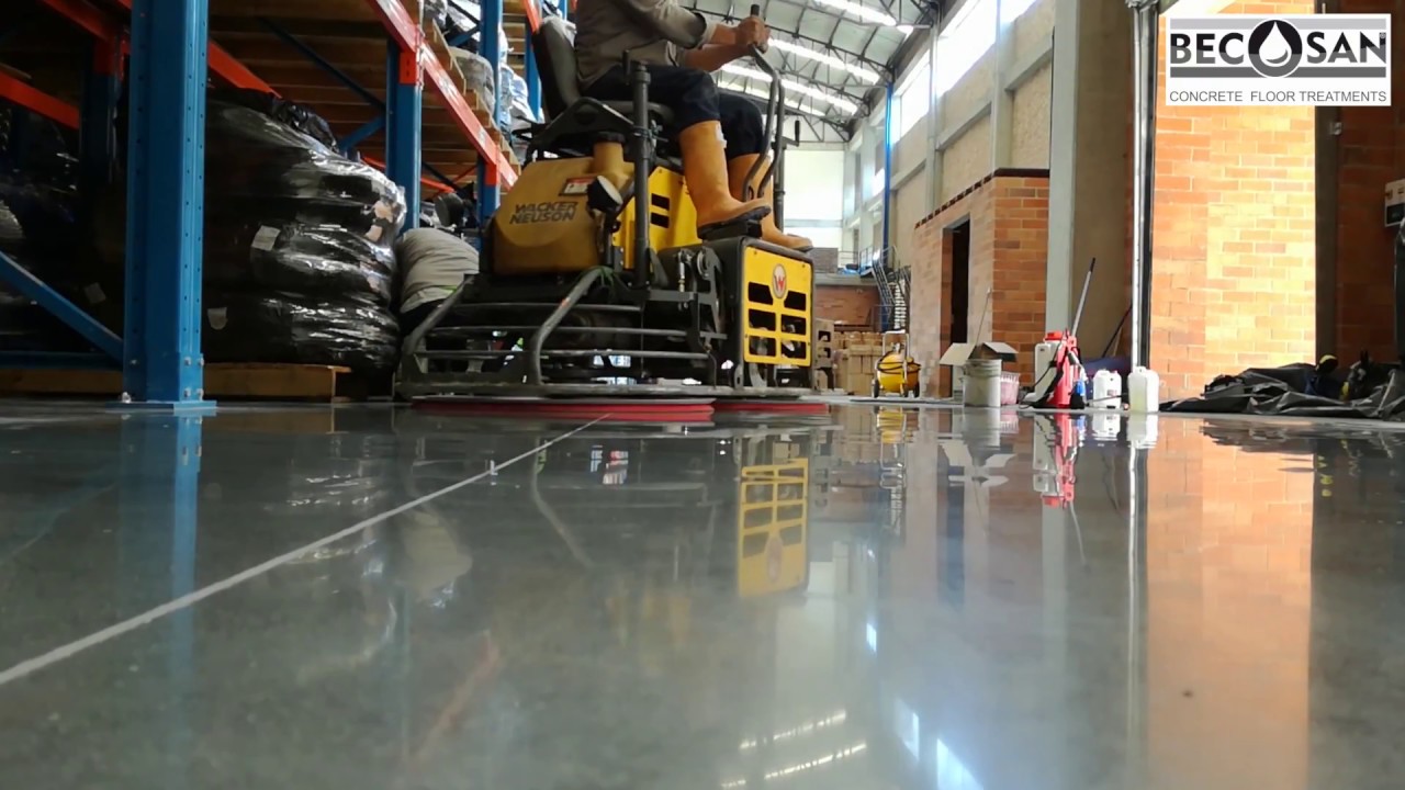 Becosan Grinding And Sealing Polished Concrete Floors Youtube