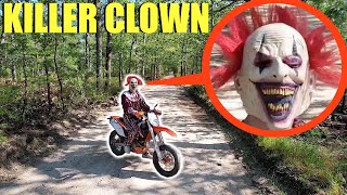 drone catches killer clown on a dirt bike (he tried to take our car)