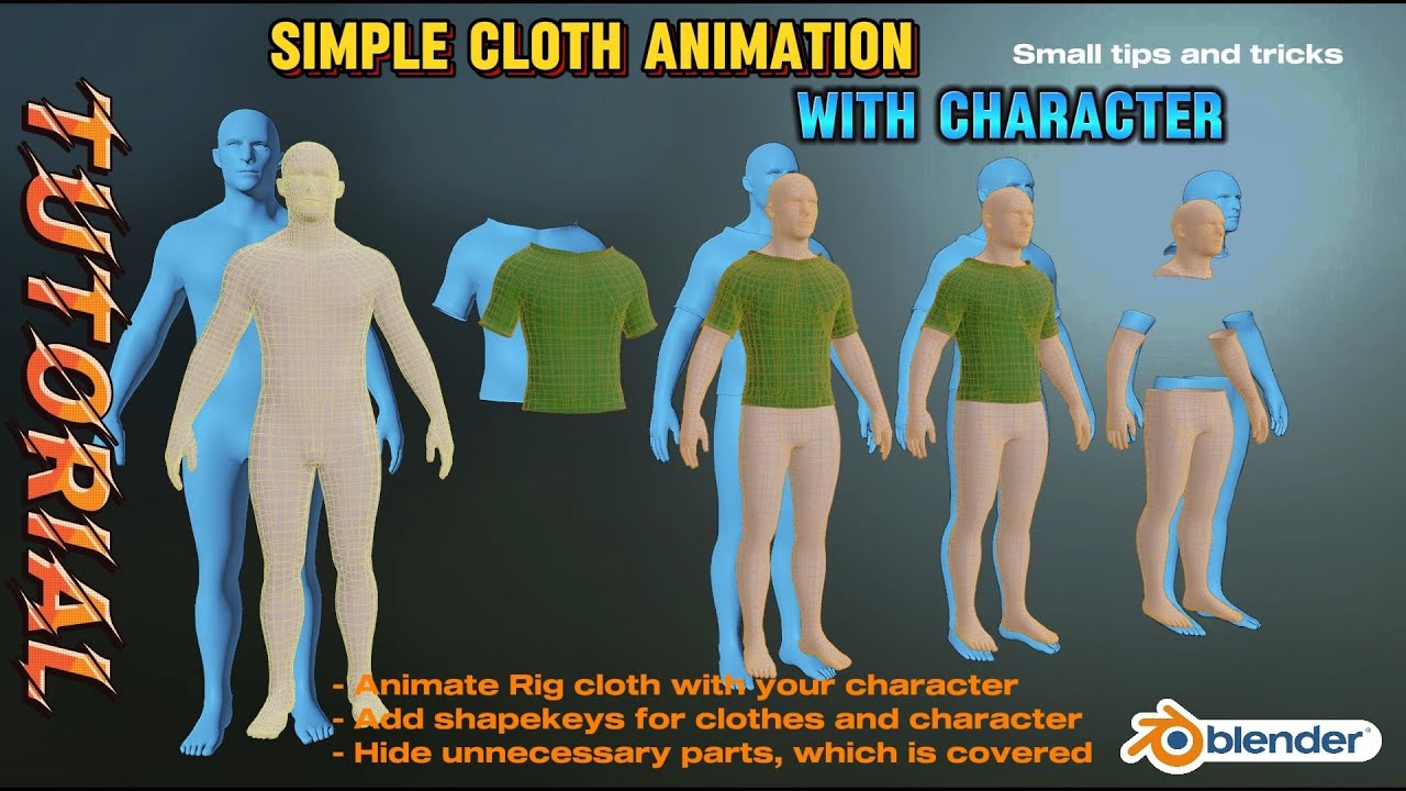 Few Minutes Blender - How to create cloth (animate with your character ...
