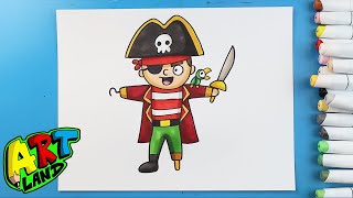 How to Draw a PIRATE for kids