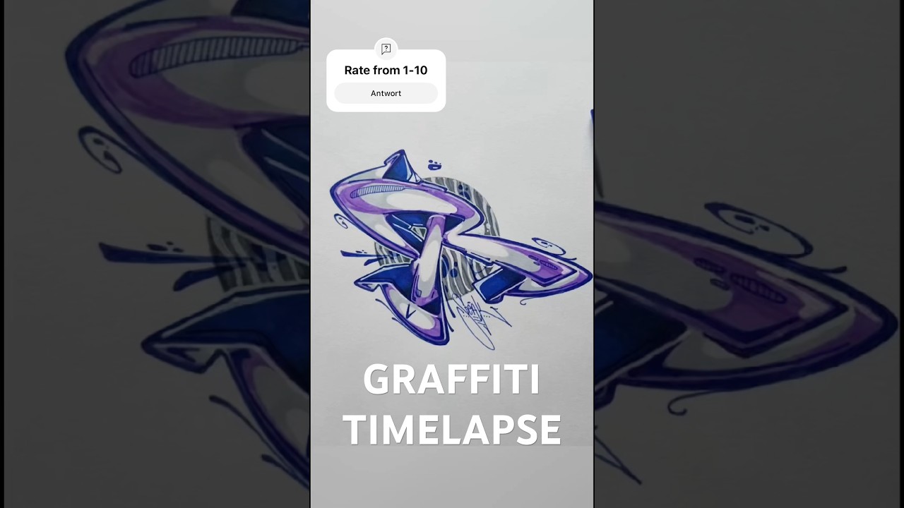 Graffiti single letter „R“ timelapse 