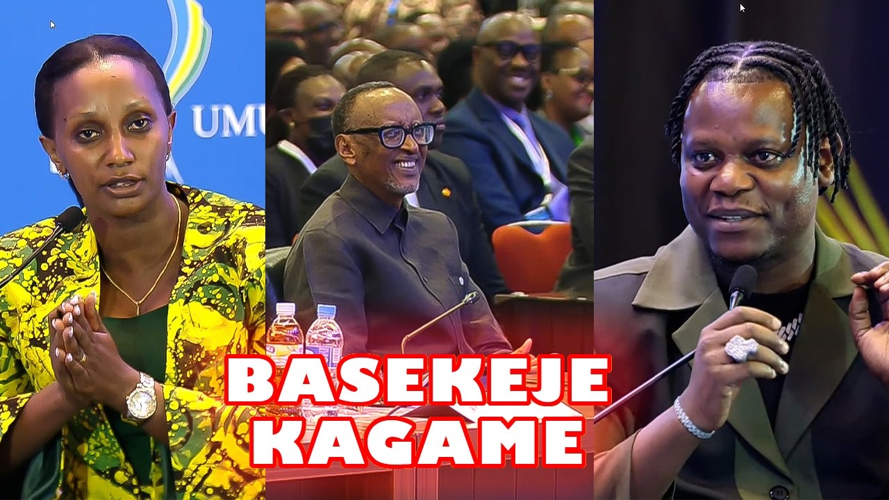 Mutesi Scovia na Bruce Melody Basekeje Paul Kagame imbere yabandi bayobozi