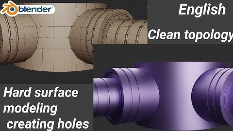 Creating Holes in cylinder hard surface modeling clean topology#blendertutorial#blender3d#3dmodeling