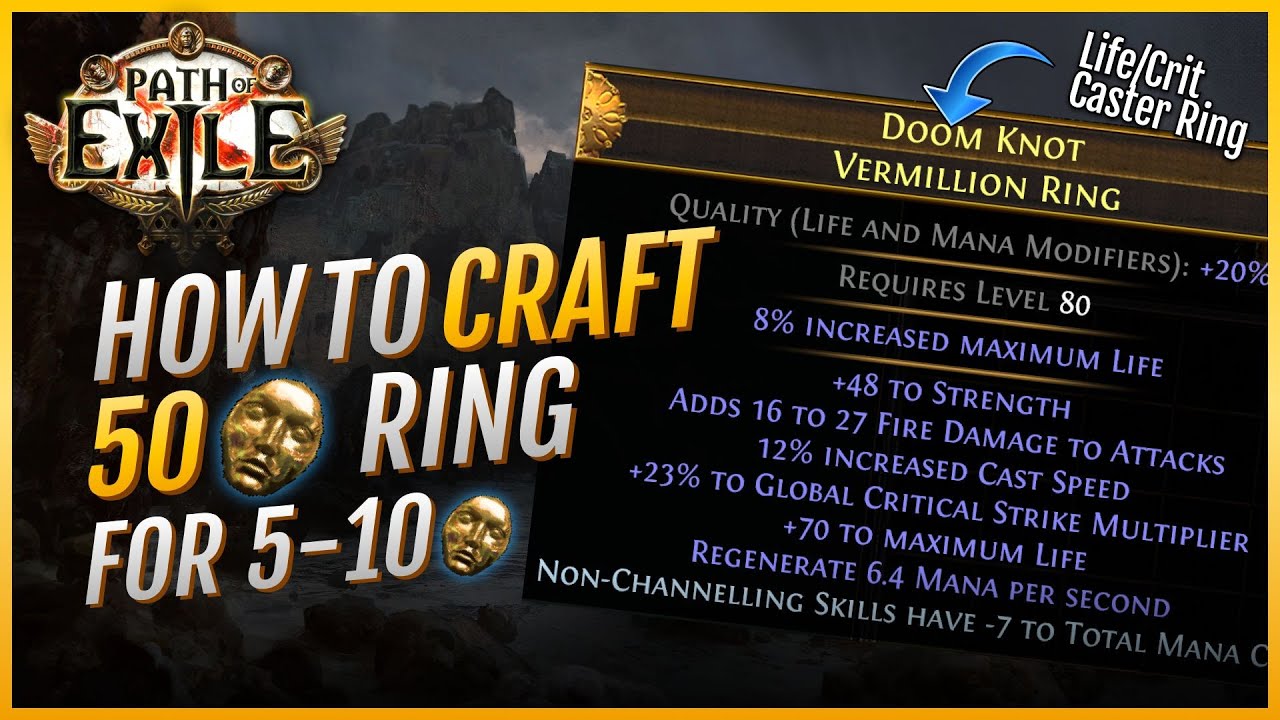How to Craft 50Div Crit Caster Ring in 10 Minutes or Less Path of Exile 3.23 Guide YouTube