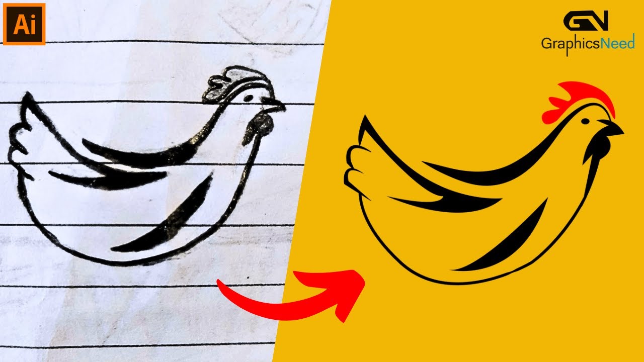 How To Create A Sketch To Vector Logo In Adobe Illustrator - YouTube