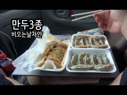 길바닥 먹방 군만두 김치만두 고기만두